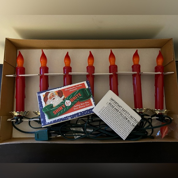 Shiny Bright Christopher Radko CHRISTMAS CANDLE LIGHT SET that flickers - Picture 3 of 3